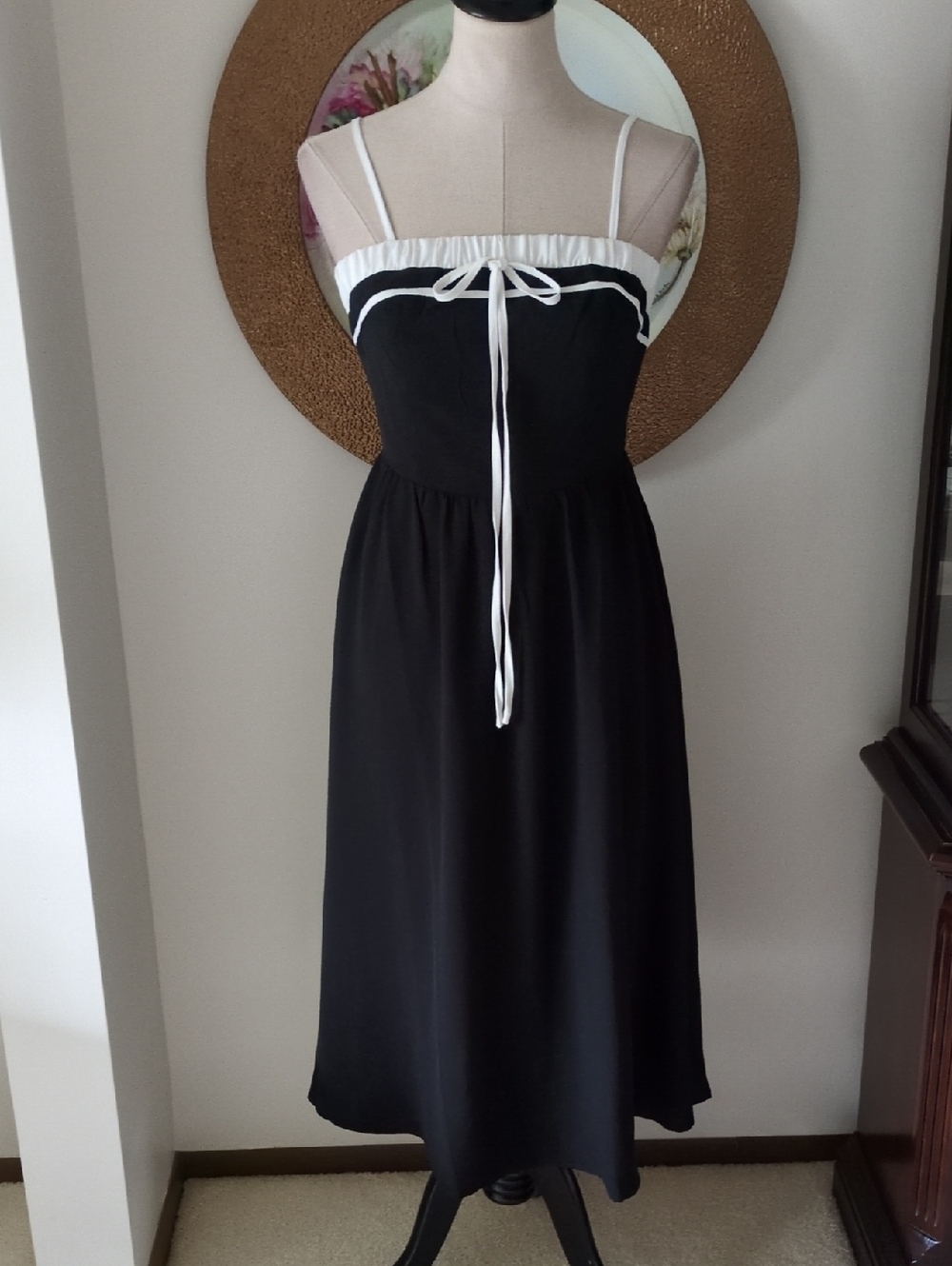 Grace Karin Black Sleeveless Dress With White Accents